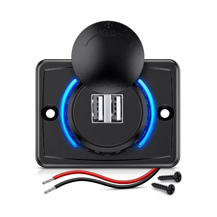 Nilight 12V 24V Dual USB Charger 3A Car Outlet