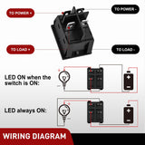Nilight 12V 24V Rocker Switches Red LED Lighted 4 Pin 2 Position ON Off Toggle Switch 5PCS KCD4 DPST for Car Automotive Truck Boat Marine Off-Road Vehicle, view 2
