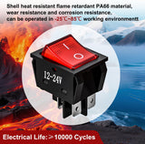 Nilight 12V 24V Rocker Switches Red LED Lighted 4 Pin 2 Position ON Off Toggle Switch 5PCS KCD4 DPST for Car Automotive Truck Boat Marine Off-Road Vehicle, view 4