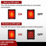 Nilight 12V 24V Rocker Switches Red LED Lighted 4 Pin 2 Position ON Off Toggle Switch 5PCS KCD4 DPST for Car Automotive Truck Boat Marine Off-Road Vehicle, view 5