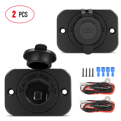 Nilight 2Pcs 12V Cigarette Lighter Socket