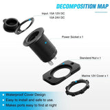 Nilight 2Pcs 12V Cigarette Lighter Socket, view 3