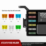 Nilight 12V Fuse Relay Box 6 Relays ATC/ATO Blade Holder 4Pin 5Pin 40A Pre-Wired Waterproof Block Kit Universal for Automotive Car Truck Camper Boat, view 3