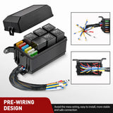 Nilight 12V Fuse Relay Box 6 Relays ATC/ATO Blade Holder 4Pin 5Pin 40A Pre-Wired Waterproof Block Kit Universal for Automotive Car Truck Camper Boat, view 4