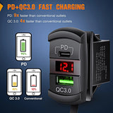 Nilight Red Rocker Switch Style Charger PD Type C QC 3.0 USB, view 5