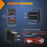 Nilight 12V USB Charger PD Type C and QC 3.0 Car USB Quick Charge with LED Voltmeter, view 2