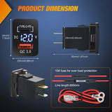 Nilight 12V USB Charger PD Type C and USB Quick Charge with LED Voltmeter, view 2