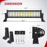 Nilight 13.5 Inch 72 W LED Light Bar with Yellow Black Covers | Spot Flood Combo Lighting for Off Road Driving Fog Lamp on Motorcycle Van Camper Pickup Golf Cart ATV UTV SUV Truck Boat 4x4, view 2