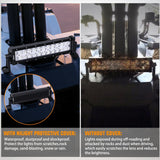 Nilight 13.5 Inch Spot Flood Combo LED Light Bar Black Cover | Protective Durable Polycarbonate Lens, Waterproof Dustproof Scratch-Proof for Side-Mounted Bumper Off Road Driving Fog Lamp, view 6