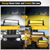 Nilight 13.5 Inch Spot Flood Combo LED Light Bar Yellow Cover | Protective Durable Polycarbonate Lens, Waterproof Dustproof Scratch-Proof for Side-Mounted Bumper Off Road Driving Fog Lamp, view 5