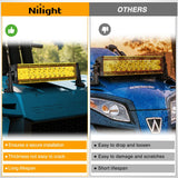Nilight 13.5 Inch Spot Flood Combo LED Light Bar Yellow Cover | Protective Durable Polycarbonate Lens, Waterproof Dustproof Scratch-Proof for Side-Mounted Bumper Off Road Driving Fog Lamp, view 6