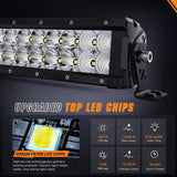 Nilight 13.5 Inch 120W 14400LM Double Row Osram P8-5W Chips Spot Flood Led Light Bar, view 5