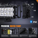 Nilight 13.5 Inch 120W 14400LM Double Row Osram P8-5W Chips Spot Flood Led Light Bar, view 6