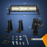 Nilight 13.5 Inch 288W Triple Row 96LEDs Spot Flood LED Light Bar, view 2