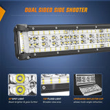 Nilight 13.5 Inch 456W Side Shooter Quadruple Row Spot Flood LED Light Bar Kit | 16AWG Wire 3Pin Switch, view 4