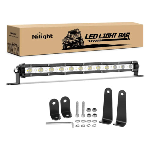 Nilight 13 Inch 36W 12LED Single Row Ultra-Slim Spot Flood Combo LED Light Bars