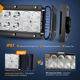 Nilight 13.5 Inch 72W Double Row Spot Flood Led Light Bar | 16AWG Wire 5Pin Switch, view 4