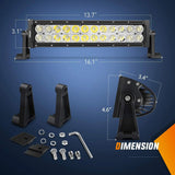 Nilight 13.7 Inch 72W Double Row Spot Flood Led Light Bar, view 2