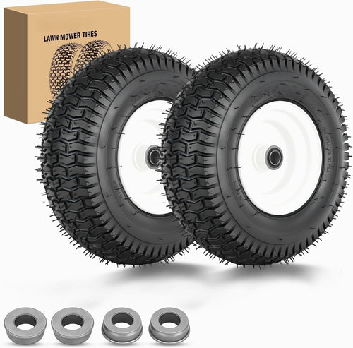 Nilight 13x5.00-6 Lawn Mower Tires, 13 Inch Pneumatic Rubber Tire with 3/4 Inch Axle Bore & 3 Inch Hub Length, Air-Filled Replacement Wheels for Riding Lawn Mowers, 2 Pack