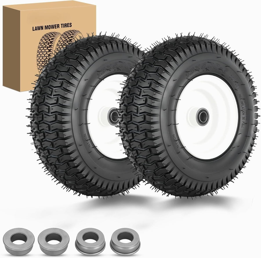Nilight 13x5.00-6 Lawn Mower Tires, 13 Inch Pneumatic Rubber Tire with 3/4 Inch Axle Bore & 3 Inch Hub Length, Air-Filled Replacement Wheels for Riding Lawn Mowers, 2 Pack