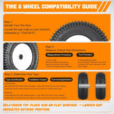 Nilight 13x5.00-6 Lawn Mower Tires, 13 Inch Pneumatic Rubber Tire with 3/4 Inch Axle Bore & 3 Inch Hub Length, Air-Filled Replacement Wheels for Riding Lawn Mowers, 2 Pack, view 4