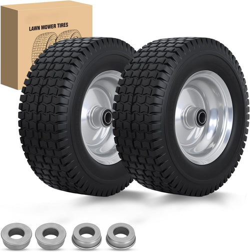 Nilight 13x5.00-6 Solid Lawn Mower Tires, 13 Inch Flat-Free Polyurethane Tire with 3/4 Inch Axle Bore & 3 Inch Hub Length, Airless Replacement Wheels for Riding Lawn Mowers, 2 Pack