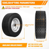 Nilight 13x5.00-6 Solid Lawn Mower Tires, 13 Inch Flat-Free Polyurethane Tire with 3/4 Inch Axle Bore & 3 Inch Hub Length, Airless Replacement Wheels for Riding Lawn Mowers, 2 Pack, view 3