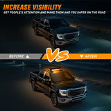 Nilight 14.5 Inch 30LED Strobe Light Bar Double Side Rooftop Emergency Flashing Lights Amber White Safety Warning Hazard Light Bars with Magnetic Base for Construction Vehicles Plow Trucks Pickup, view 3