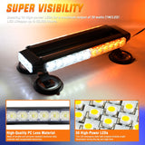 Nilight 14.5 Inch 30LED Strobe Light Bar Double Side Rooftop Emergency Flashing Lights Amber White Safety Warning Hazard Light Bars with Magnetic Base for Construction Vehicles Plow Trucks Pickup, view 4