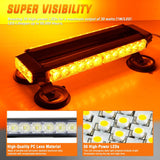 Nilight 14.5 Inch 30LED Strobe Light Bar Double Side Rooftop Emergency Flashing Lights Amber Safety Warning Hazard Light Bars with Magnetic Base for Construction Vehicles Plow Trucks Pickup, view 4