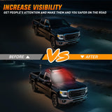 Nilight 14.5 Inch 30LED Strobe Light Bar Double Side Rooftop Red White, view 3