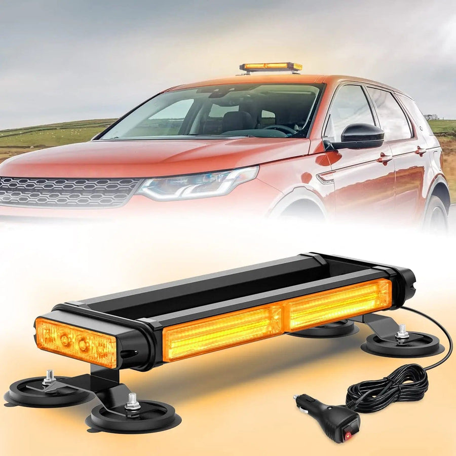 Nilight 14.5 Inch Amber COB LED Strobe Rooftop Flashing Magnetic Light Bar