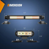 Nilight 14.5 Inch Amber White COB LED Strobe Rooftop Flashing Magnetic Light Bar, view 2