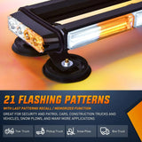 Nilight 14.5 Inch Amber White COB LED Strobe Rooftop Flashing Magnetic Light Bar, view 3