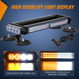 Nilight 14.5 Inch Amber White COB LED Strobe Rooftop Flashing Magnetic Light Bar, view 4