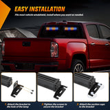 Nilight 144 LED Strobe Traffic Advisor Light Bar Amber Blue with Controller 2 in 1 Automotive Emergency Warning Flashing Police Windshield Lights Bars for Cars Tow Plow Trucks Construction Vehicles, view 3
