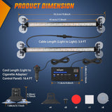 Nilight 144 LED Strobe Traffic Advisor Light Bar Amber with Controller 2 in 1 Automotive Emergency Warning Flashing Police Windshield Lights Bars for Cars Tow Plow Trucks Construction Vehicles, view 6