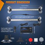 Nilight 144 LED Strobe Traffic Advisor Light Bar Blue with Controller 2 in 1 Automotive Emergency Warning Flashing Police Windshield Lights Bars for Cars Tow Plow Trucks Construction Vehicles, view 6