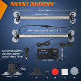 Nilight 144 LED Strobe Traffic Advisor Light Bar Red with Controller 2 in 1 Automotive Emergency Warning Flashing Police Windshield Lights Bars for Cars Tow Plow Trucks Construction Vehicles, view 6
