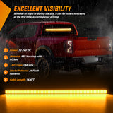 Nilight 144LED Traffic Advisor Strobe Light Bar with Controller Amber Emergency Warning Hazard Interior/Front/Rear Windshield Flashing for Cars Plow Trucks Construction Vehicles, view 3
