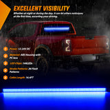 Nilight 144LED Traffic Advisor Strobe Light Bar with Controller Blue Emergency Warning Lights Hazard Interior Front/Rear Windshield Flashing for Cars Plow Trucks Construction Vehicles, view 3