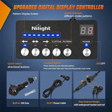 Nilight 144LED Traffic Advisor Strobe Light Bar with Controller Red Blue Emergency Warning Lights Hazard Interior Front/Rear Windshield Flashing for Cars Plow Trucks Construction Vehicles, view 2