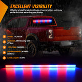 Nilight 144LED Traffic Advisor Strobe Light Bar with Controller Red Blue Emergency Warning Lights Hazard Interior Front/Rear Windshield Flashing for Cars Plow Trucks Construction Vehicles, view 3