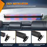 Nilight 144LED Traffic Advisor Strobe Light Bar with Controller Red Blue Emergency Warning Lights Hazard Interior Front/Rear Windshield Flashing for Cars Plow Trucks Construction Vehicles, view 6