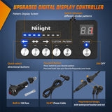 Nilight 144LED Traffic Advisor Strobe Light Bar with Controller Red White Emergency Warning Lights Hazard Interior Front/Rear Windshield Flashing for Cars Plow Trucks Construction Vehicles, view 2