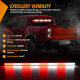 Nilight 144LED Traffic Advisor Strobe Light Bar with Controller Red White Emergency Warning Lights Hazard Interior Front/Rear Windshield Flashing for Cars Plow Trucks Construction Vehicles, view 3