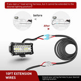 Nilight 2PCS 14AWG 10FT Wire Extension Kit LED Light Bar/Led Pods/LED Work Light, view 2