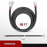 Nilight 14AWG 10FT Wire Extension Kit LED Light Bar/Led Pods/LED Work Light, view 2