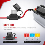Nilight 14AWG Wire Harness Kit 1 Lead W/ 12V 3Pin Switch | 3 Fuses | 2 Spade Connectors, view 6