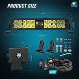 Nilight 14 Inch 21LED Dual Row Spot Flood Screw-Less Night Vision LED Light Bar | 16AWG Wire 5Pin Switch, view 2